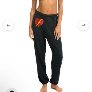 Aviator Nation BOLT HEART SWEATPANTS - CHARCOAL